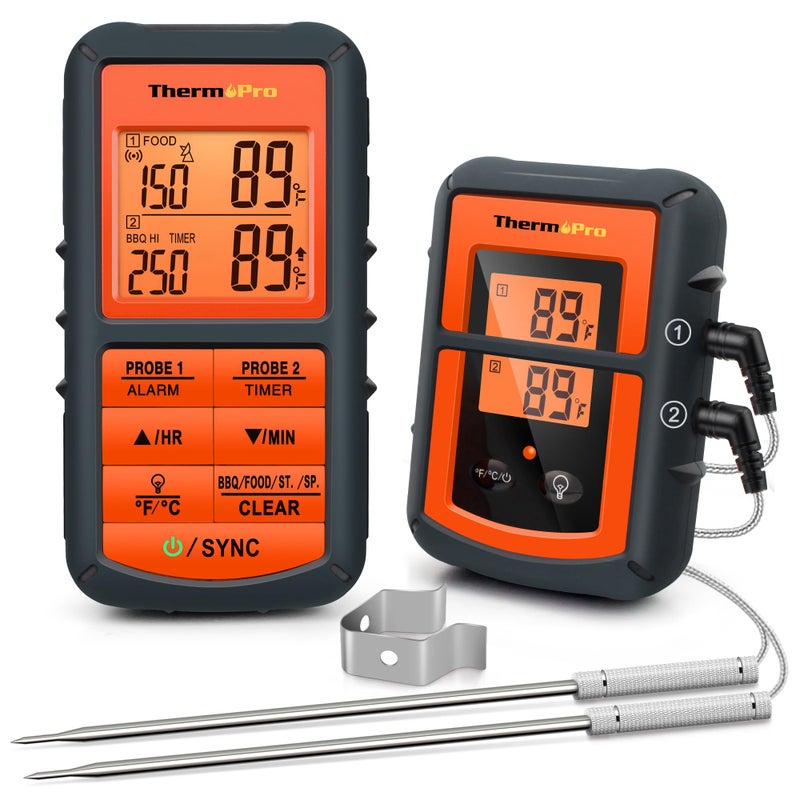 ThermoPro TP08 500FT Wireless Meat Thermometer for Grilling Smoker BBQ Grill Oven Thermometer with Dual Probe Kitchen Cooking Food Thermometer - Image 1