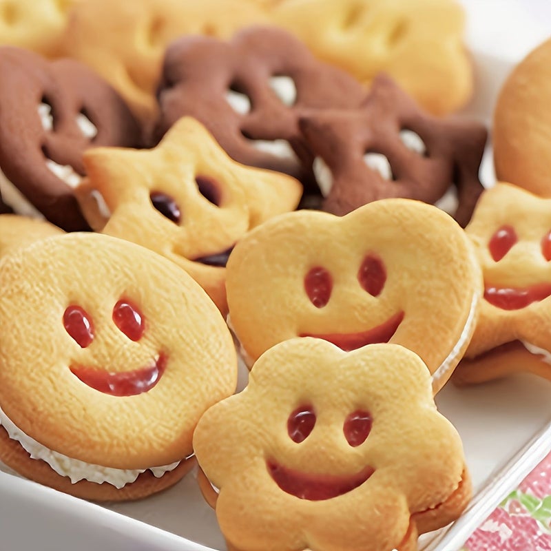 4pc Joyful Face Cookie Cutter Set Stainless Steel Smile Molds for DIY Baking - Image 5