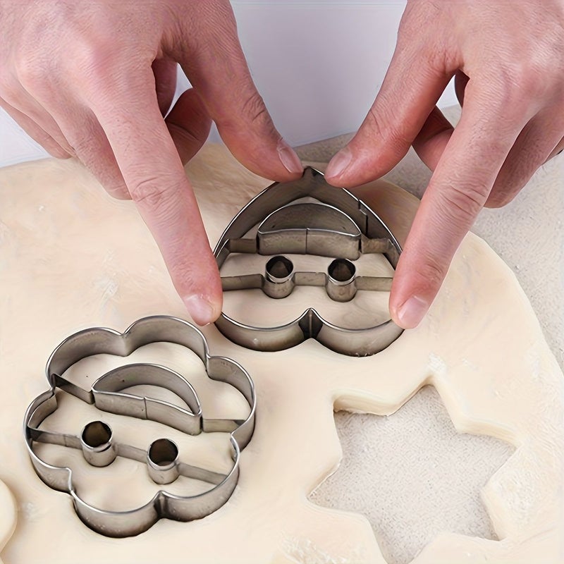 4pc Joyful Face Cookie Cutter Set Stainless Steel Smile Molds for DIY Baking - Image 2