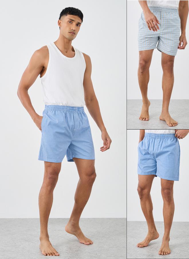 Styli Pack of 2 - Assorted Woven Checkered Boxer - Image 1