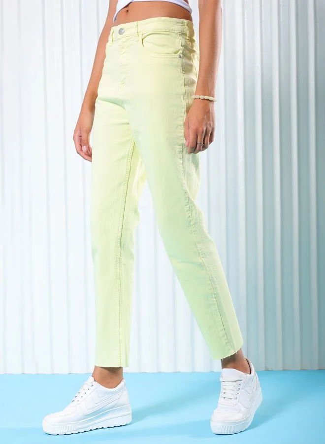 Freehand Women Straight Fit Solid High-Rise Jeans