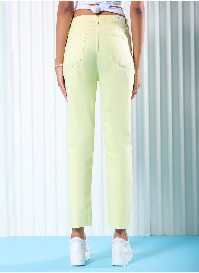 Freehand Women Straight Fit Solid High-Rise Jeans