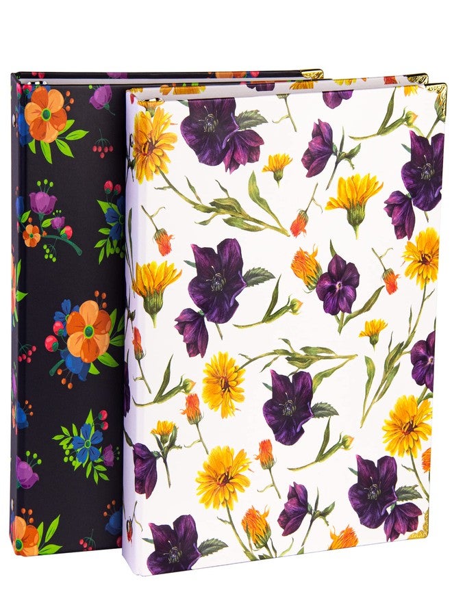 Saderoy Floral 3 Ring Binder with 1” Rings, Holds 8.5'' x 11'' Letter Size, 200 Sheet Capacity, Cute Decorative Hardcover Binder for Office School Home, 2 Packal - Image 1