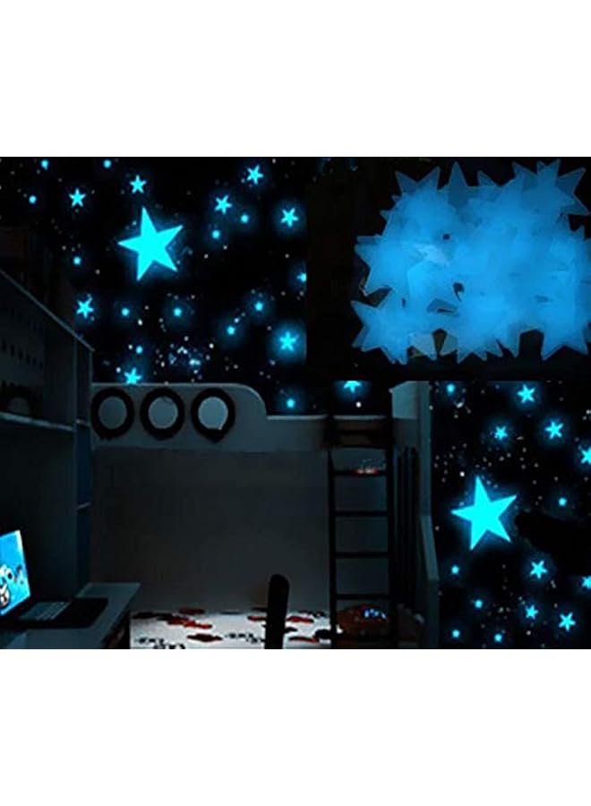 Zaboon Luminous Blue Star Wall Stickers For Livingroom Glow In The Dark Festival Home Decoration - Image 1