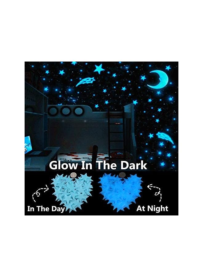 Zaboon Luminous Blue Star Wall Stickers For Livingroom Glow In The Dark Festival Home Decoration - Image 3