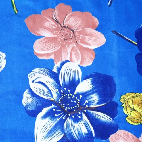 ROMEE Elegant Floral Printed Glace Cotton Double Bedsheet, 144 TC Soft Feel, Queen Size (90 x 100 Inches), with 2 Pillow Covers, Blue - Image 5