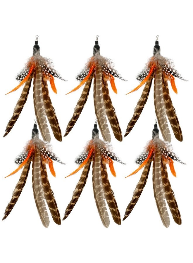 TIENAILING Cat Feather Toys Refills Cat Wand Replacement, 6 Pcs Handmade Natural Da Bird Feathers Refill, Cat Toy Feather Replacement For Indoor Cats (B) - Image 1