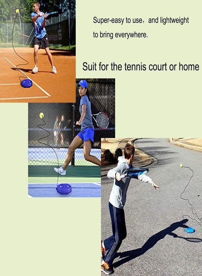 OANGO Tennis Trainer, Tennis Training Equipment Practice Tool with 1 Rebound Ball and Anti-Slide Baseboard Anti-Tangle String for Adult and Kids Beginner/No Racket Included (Portable)(Random Color) - Image 2