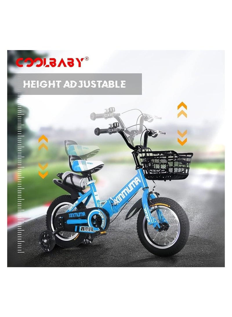 Cool Baby Style 12 inch Kids Bike with Handbrake and Basket with Training Wheels and Fenders Princess Bike  - Image 4