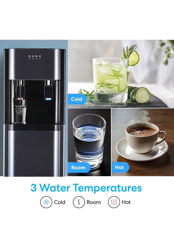 WEMART Water Dispenser,Electric Hot and cold bottom load water dispenser with Stainless Steel Tank Black - Image 5