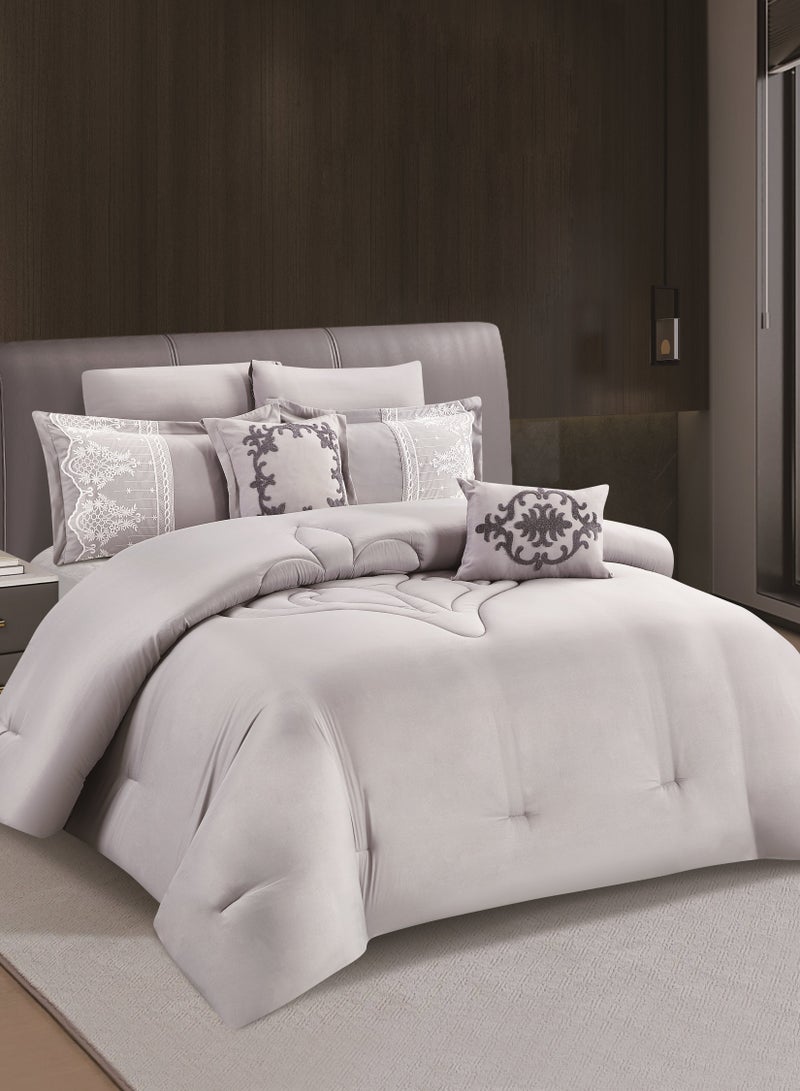 أورز لحاف 8 قطع دانتيل للعروس بحشوه مغاط كشكش دانتيل ثقيل - Image 2