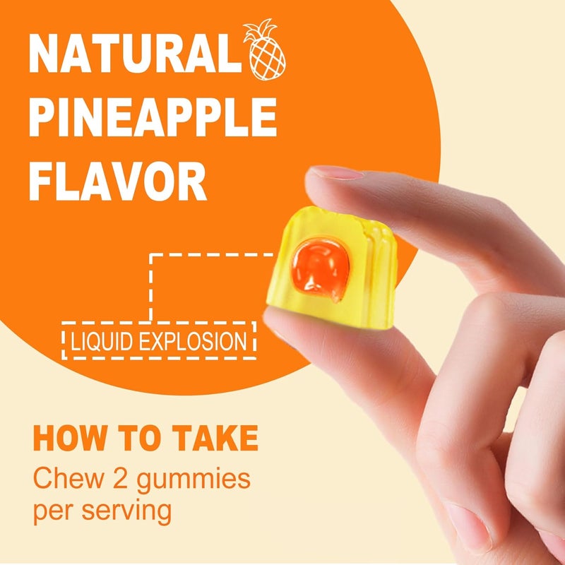 NEVISS Sugar Free Turmeric Curcumin Filled Gummies 550mg for Adults Ginger  Black Pepper  95 Curcuminoids wPrebiotic Probiotic  Postbiotic Blend Support Immune  Digestive Health Vegan 2Pack - Image 5