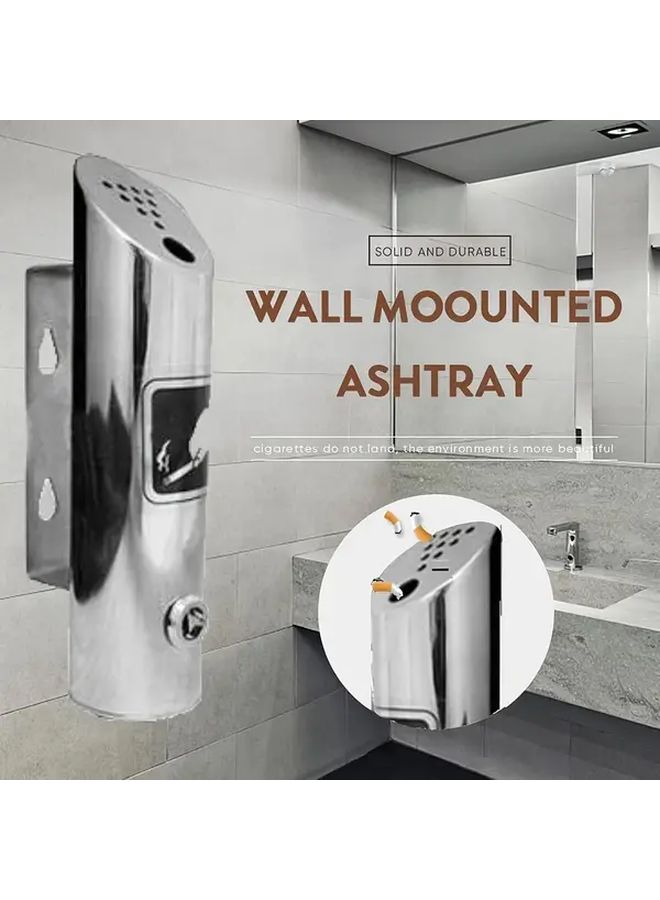 Medium Kadko Stainless Steel Wall Mounted Ashtray Smokeless Design Rust Resistant Durable No Power Required Indoor Outdoor Use Public Spaces Halls Patios Modern Round Corrosion Resistant - Image 4
