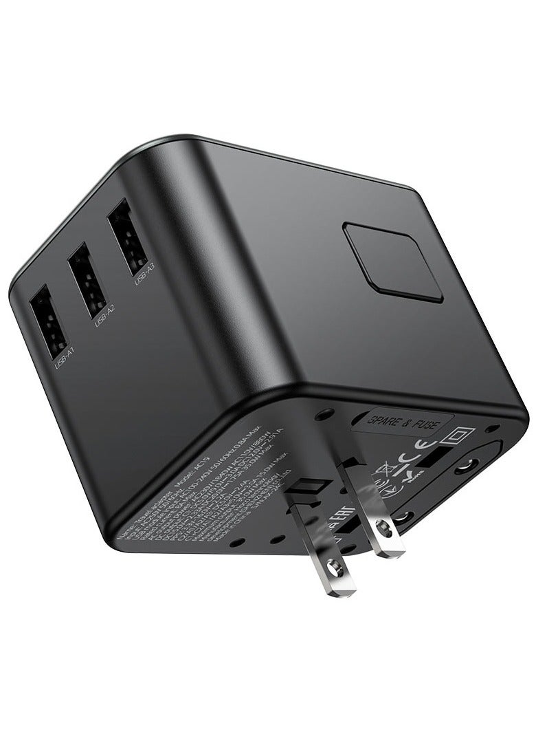 Hoco Premium Quality Hoco AC19 Fast Charging Adapter with Multiple USB Ports, PD35W Output, and High Compatibility for Worldwide Devices - Image 1