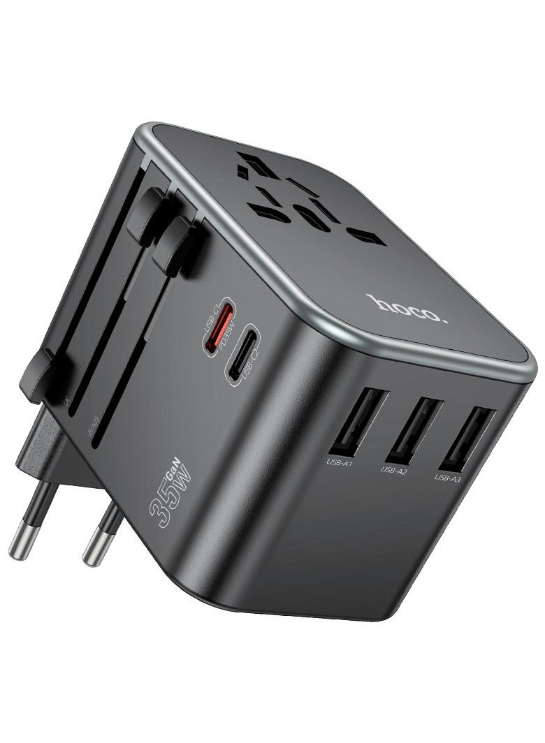 Hoco Premium Quality Hoco AC19 Fast Charging Adapter with Multiple USB Ports, PD35W Output, and High Compatibility for Worldwide Devices - Image 2