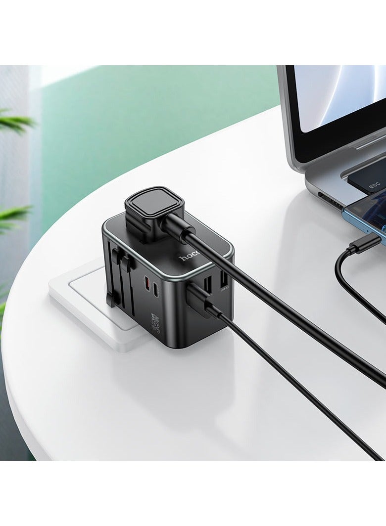 Hoco Premium Quality Hoco AC19 Fast Charging Adapter with Multiple USB Ports, PD35W Output, and High Compatibility for Worldwide Devices - Image 3