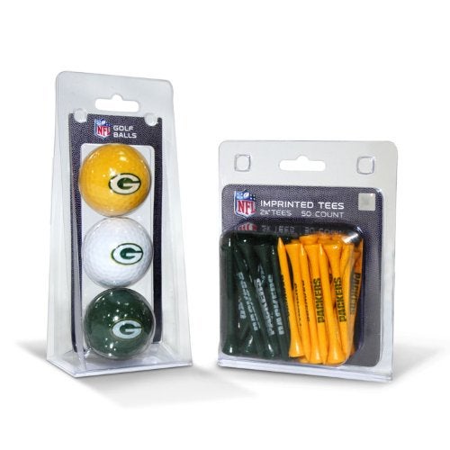 Team Golf كرات جولف فريق NFL غرين باي باكرز 3 كرات جولف و 50 تي جولف مطبوعة بالشعار (3 قطع) و تي جولف بحجم 2-3/4" (50 قطعة)، متعددة الألوان - Image 3