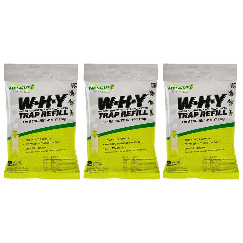 RESCUE! Non-Toxic Wasp, Hornet, Yellowjacket Trap (WHY Trap) Attractant Refill - 2 Week Refill - 3 Pack - Image 1