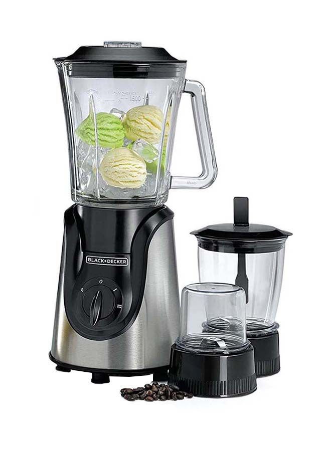 BLACK+DECKER Glass Blender, Six Blade System, Variable Speed, Pulse Function, Includes Accessories, Modern Chrome Design, 1.5 L 600 W BX600G-B5 Silver/Black - Image 2