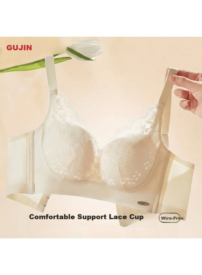 Gujin Breathable Lace Lightweight Push-up Bra For Large Bust, Anti-sagging, Side Support Women's Underwear - Image 1