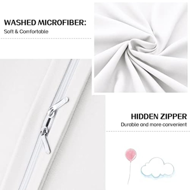 Duvet Cover, Washed Microfiber Size Duvet Cover Set, Solid Color - Soft and Breathable with Zipper Closure and Corner Ties - Image 4