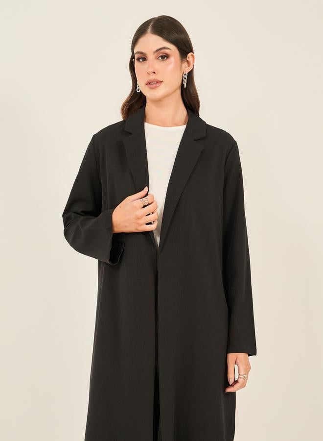 Styli Regular Fit Collared Kimono with Fringe Trim  - Image 3
