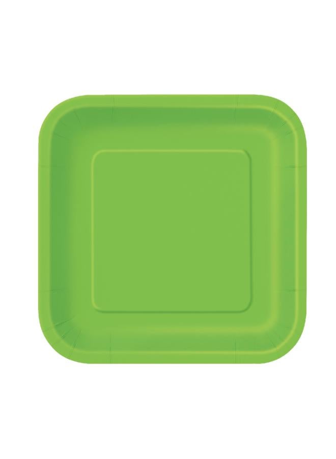 Unique طبق مربع أخضر ليموني 7 بوصة - Image 1