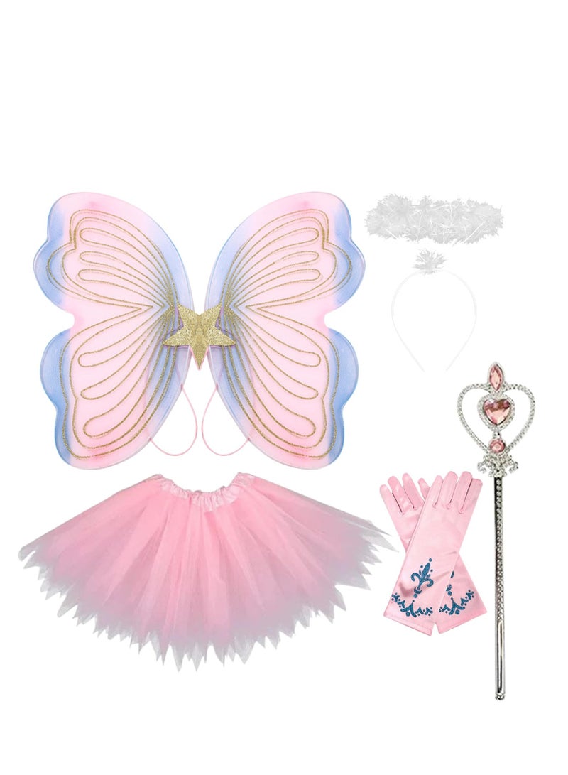 SYOSI Fairy Wings, Butterfly Wings for Girls, Angel Wings, Fairy Costume Dress Up, Sparkling Sheer Wings Angel Wings, for Kids Girls for Kids Halloween, Great for Costume and Theme Parties - Image 1