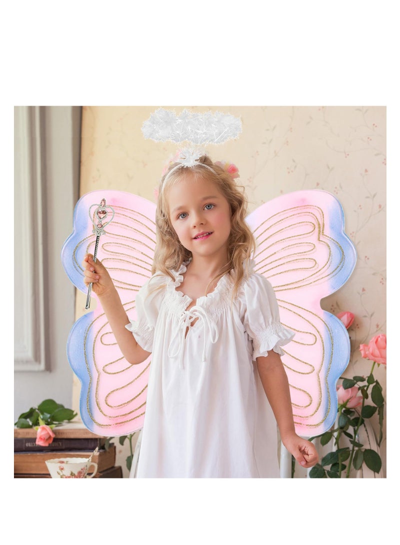 SYOSI Fairy Wings, Butterfly Wings for Girls, Angel Wings, Fairy Costume Dress Up, Sparkling Sheer Wings Angel Wings, for Kids Girls for Kids Halloween, Great for Costume and Theme Parties - Image 2