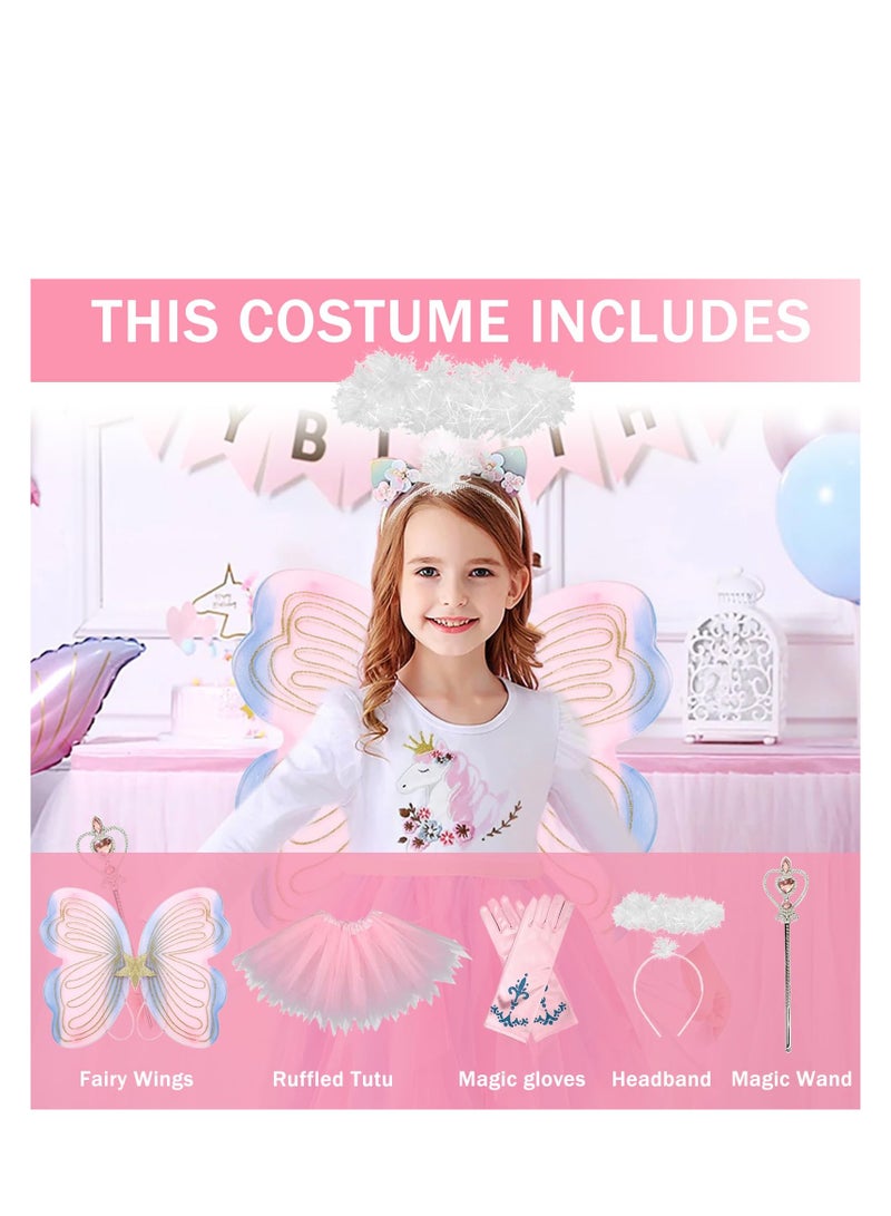 SYOSI Fairy Wings, Butterfly Wings for Girls, Angel Wings, Fairy Costume Dress Up, Sparkling Sheer Wings Angel Wings, for Kids Girls for Kids Halloween, Great for Costume and Theme Parties - Image 4