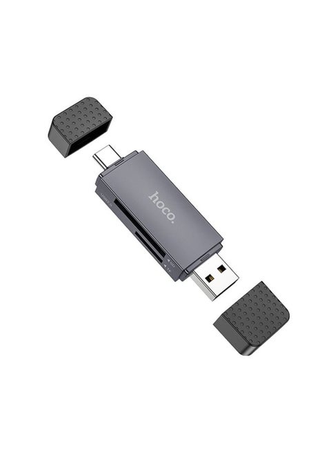 hoco HB45 2 in 1 USB+Type-C 2.0 to SD+TF2.0 Card Reader(Tarnish)