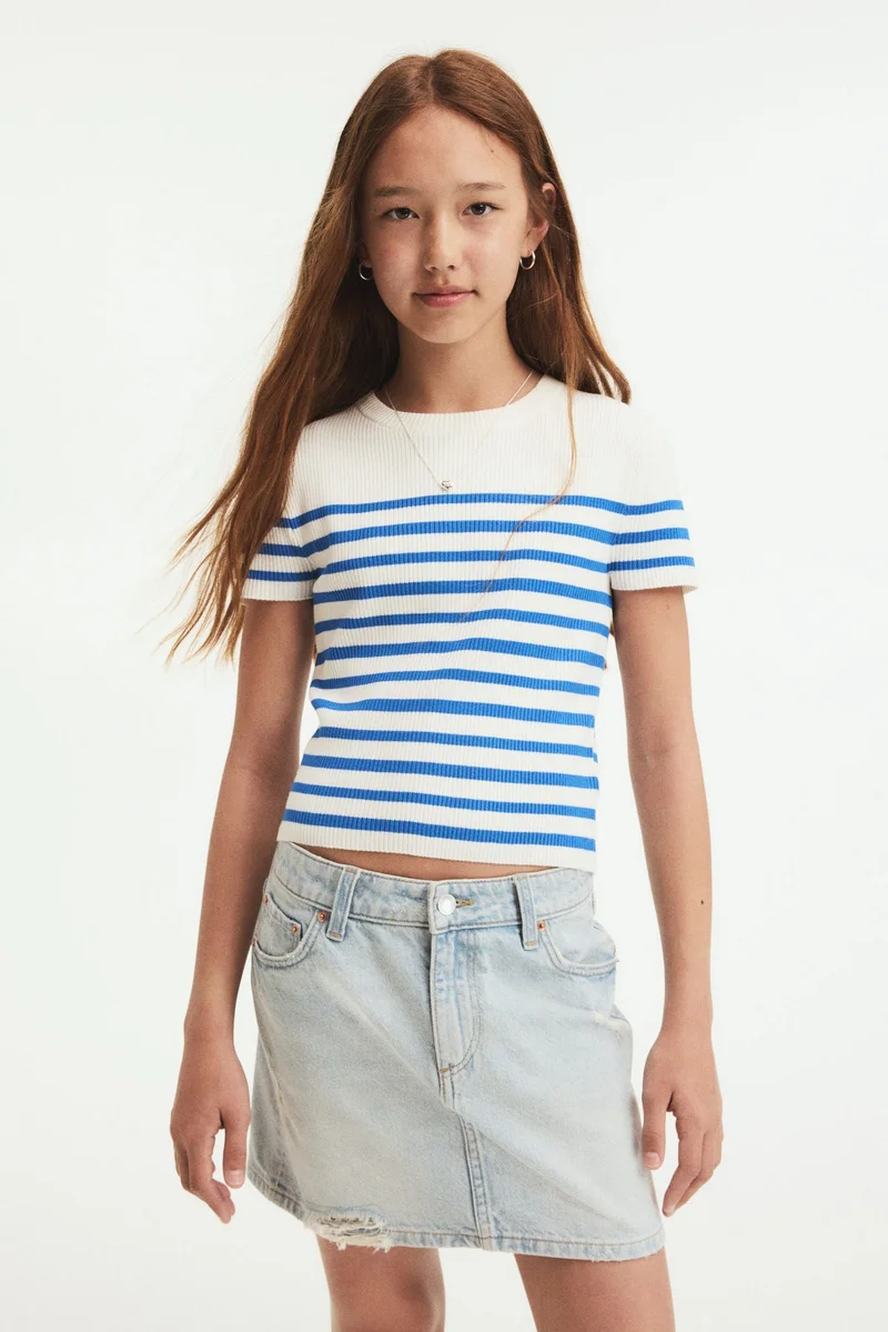 H&M Short rib-knit top