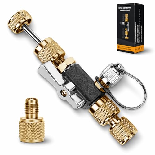 Behonor HVAC Valve Core Removal Tool,Valve Core Remover Installer Tool,1/4"& 5/16" Dual Valve Mega Flow Vacuum-Rated Valve Core Removal Tool,20 Microns Vacuum,Essential HVAC Tools for R32 R410 R22 R12 - Image 1