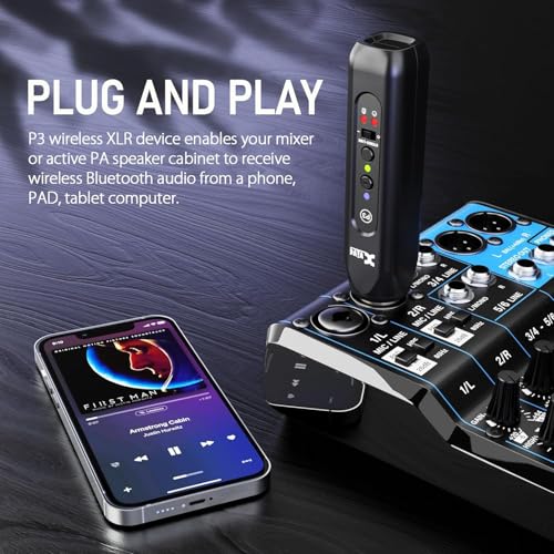 Xvive P3 Wireless XLR Bluetooth Receiver, Bluetooth Adapter for Speakers, Audio Mixer, PA Systems, DJ Systems,Rechargeable - Image 5
