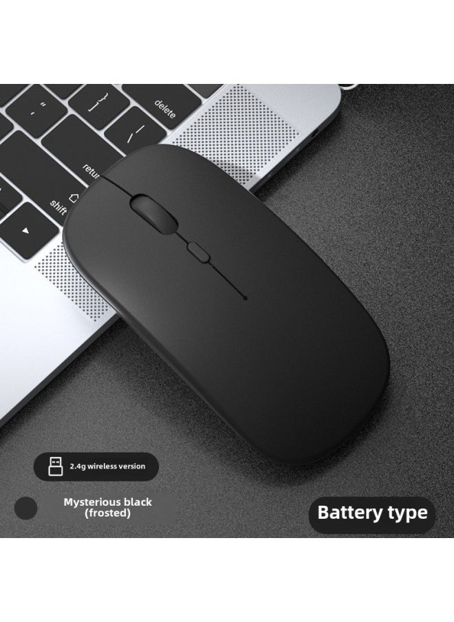 Wireless Bluetooth Mouse Quiet Charging Girl Office Dual-Mode Computer Mac Tablet Unlimited Laptop Mouse-Specification:Mysterious Black/battery Version [silent And Silent] - Free Mouse Pad - Official Standard - Image 1