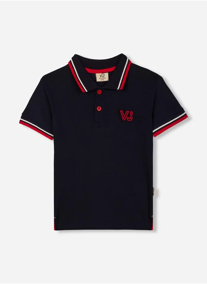 victor and jane Embroidered Logo Detail Polo T-Shirt by Styli