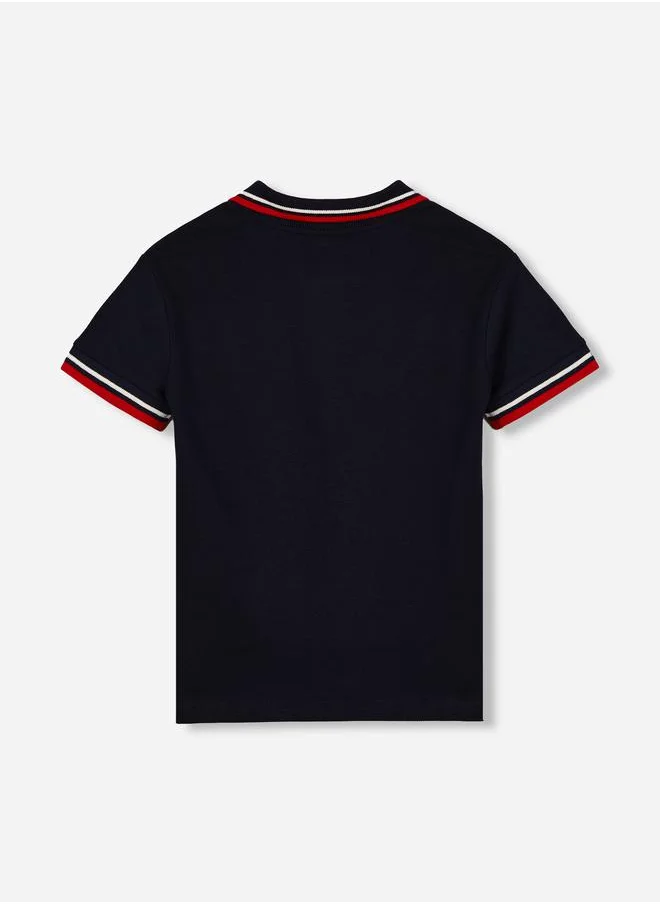 victor and jane Embroidered Logo Detail Polo T-Shirt by Styli