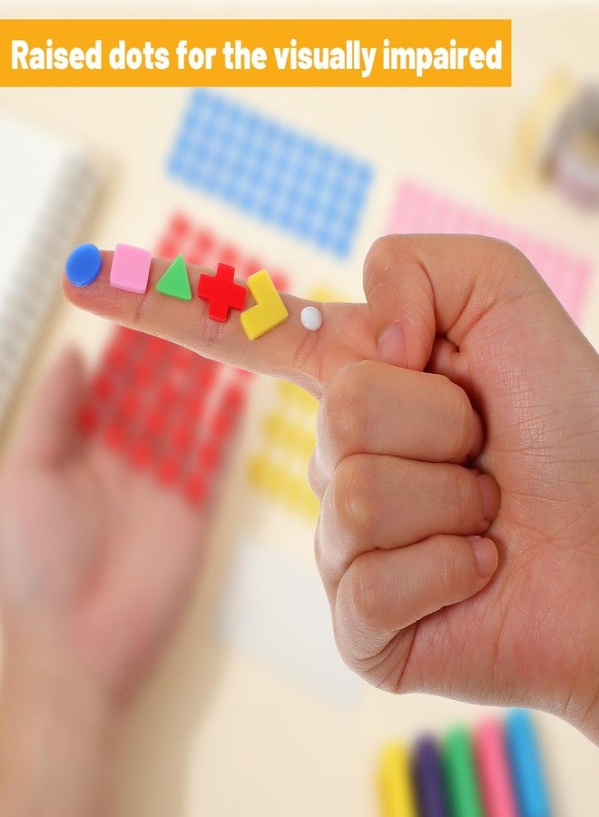 Molain 250PCS Bump Dots for Visually Impaired, Low Vision Aids Assorted Shapes Colors Silicone Adhesive Braille Stickers Tactile Dots for Blind Elderly Household Appliances Marking - Image 3