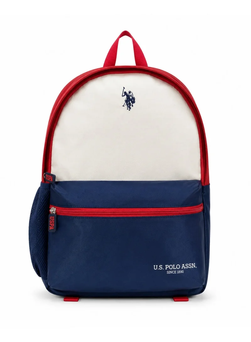 U.S. Polo Assn. U.S. Polo Assn. Classic Grey Navy Heritage Colourblock Backpack for School and Office MultiCompartment Bag for Campus