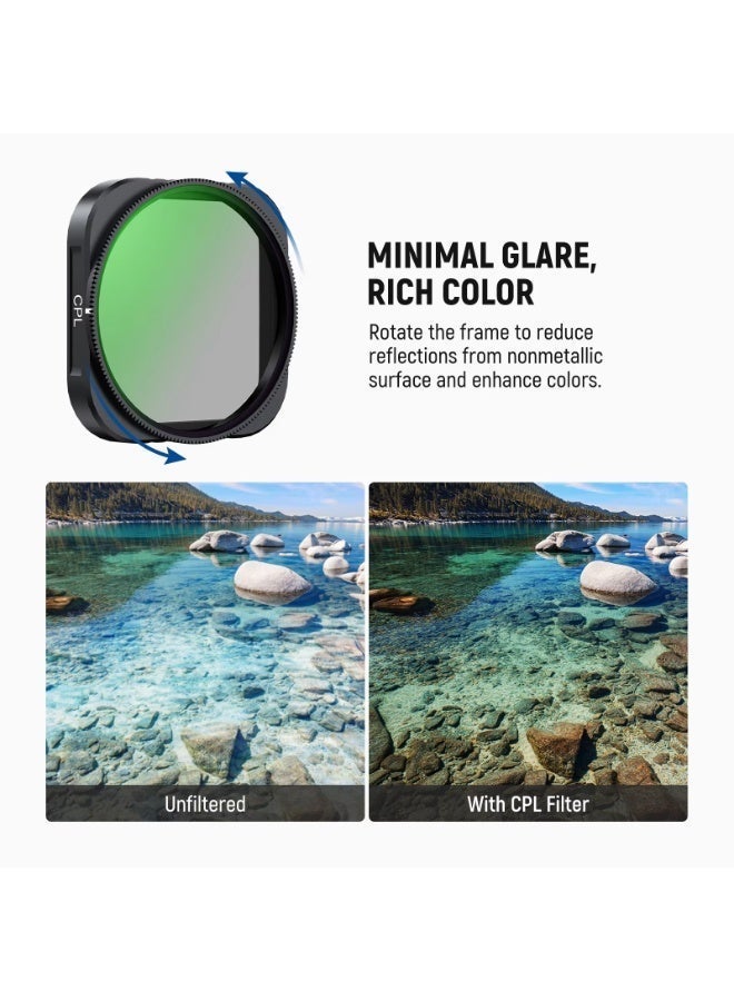 نيوير 4 Pack ND Filter Set For Insta360 Ace Pro/Ace Pro 2, HD Optical Glass CPL + ND8 + ND16 + ND32 Lens Filter Accessories - Image 5