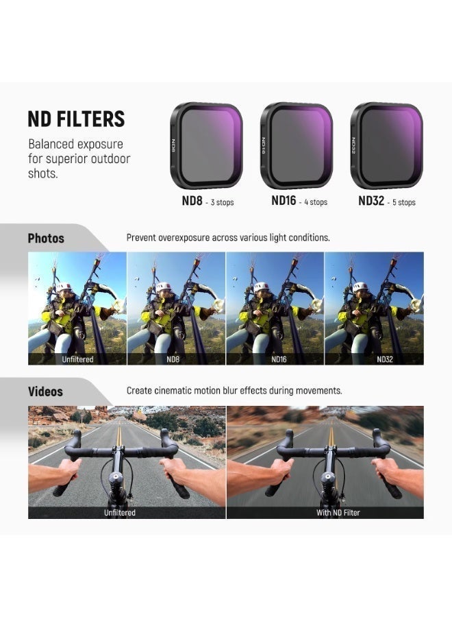 نيوير 4 Pack ND Filter Set For Insta360 Ace Pro/Ace Pro 2, HD Optical Glass CPL + ND8 + ND16 + ND32 Lens Filter Accessories - Image 1