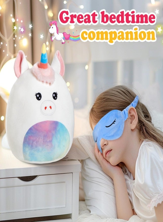 BSTAOFY Cute Unicorn Soft Plush Pillow with Removable Eye Mask Squishy Unicorn Stuffed Animal Cushion Hugging Nap Pillow Valentines Christmas Holiday Birthday Gifts for Toddlers Kids, 12’’ - Image 3