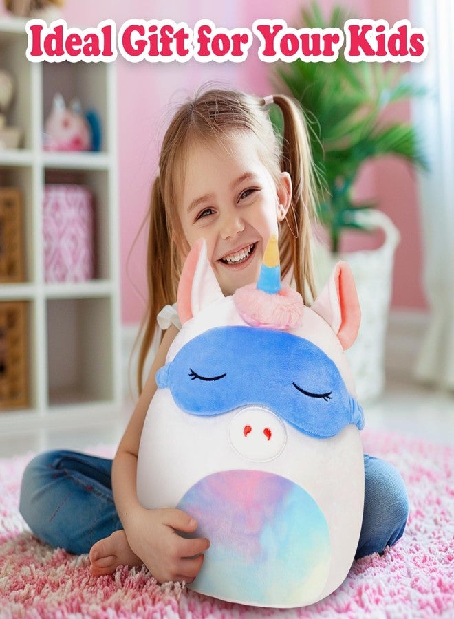BSTAOFY Cute Unicorn Soft Plush Pillow with Removable Eye Mask Squishy Unicorn Stuffed Animal Cushion Hugging Nap Pillow Valentines Christmas Holiday Birthday Gifts for Toddlers Kids, 12’’ - Image 2