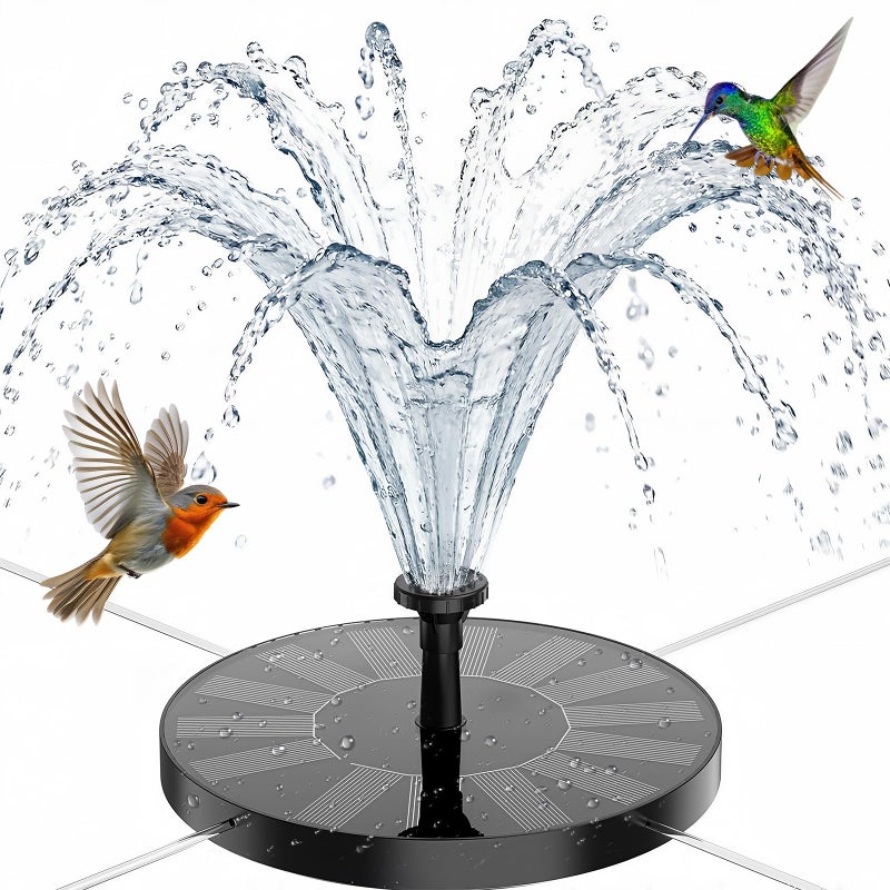 AISITIN Solar Bird Bath Fountain Pump Solar Fountain for Bird Bath with 6 Nozzles Solar Powered Water Fountain Pump for Garden Ponds Pool Fish Tank and Outdoor - Image 2