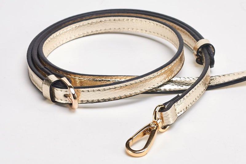 LIVE UP Full Grain Purse Strap Genuine Leather Replacement for Cross Body Bag Handbags(Gold) - Image 2