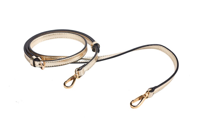 LIVE UP Full Grain Purse Strap Genuine Leather Replacement for Cross Body Bag Handbags(Gold) - Image 1