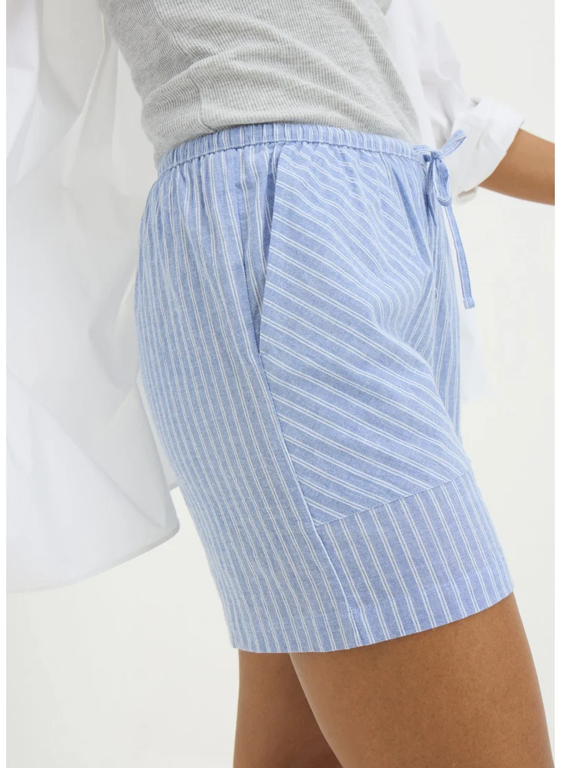 Matalan Blue Stripe Tie Waist Boxer Shorts