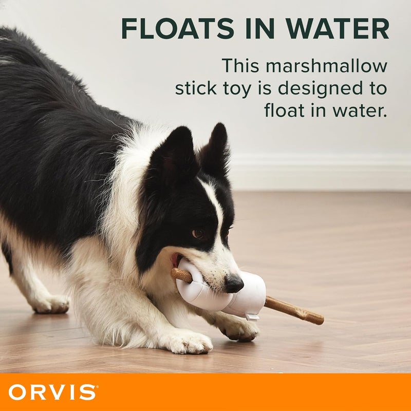 Orvis Pet Floating Fetch and Chew Stick with Durable Plush Removable Marshmallows; Interactive Dog Toy with Removable Squeaky Marshmallows; Floating Dog Toys, Fun Camping Theme Dog Toys - Image 3