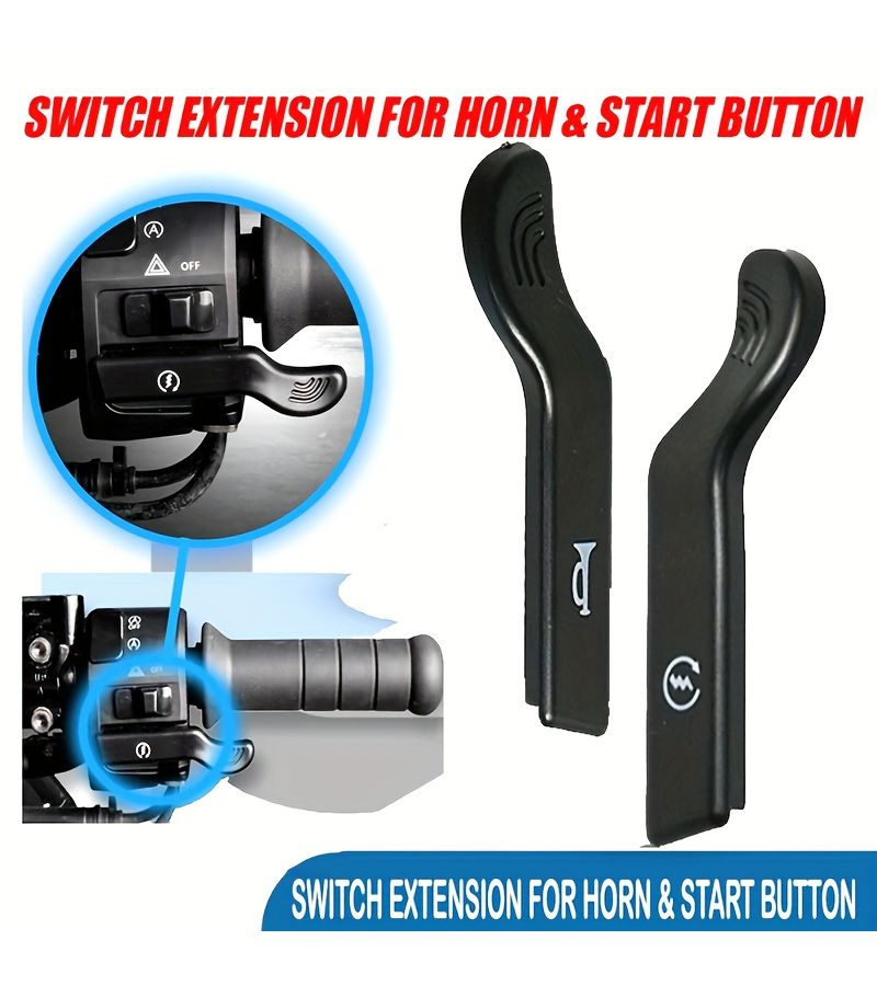 Universal Motorcycle Starter Switch Horn Key Black 1 Pair Modification - Image 4