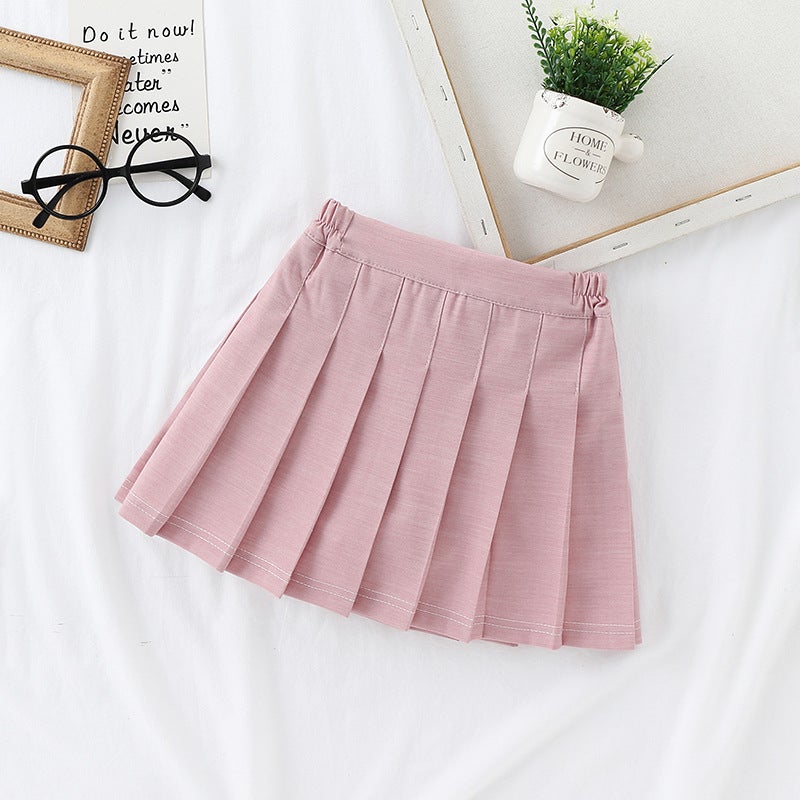 Girls Skirt 2025 Spring New Girl Skirt Summer Pleated Skirt Kidsren Summer Skirt Black Short Skirt - Image 1
